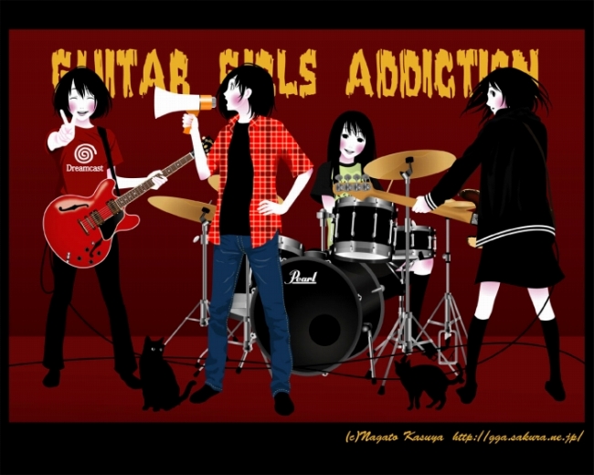 デスクトップ壁紙 Guitar Girls Addiction カスヤナガト 青春b 装丁で衝動買い カスヤナガトのイラストのまとめ Naver まとめ